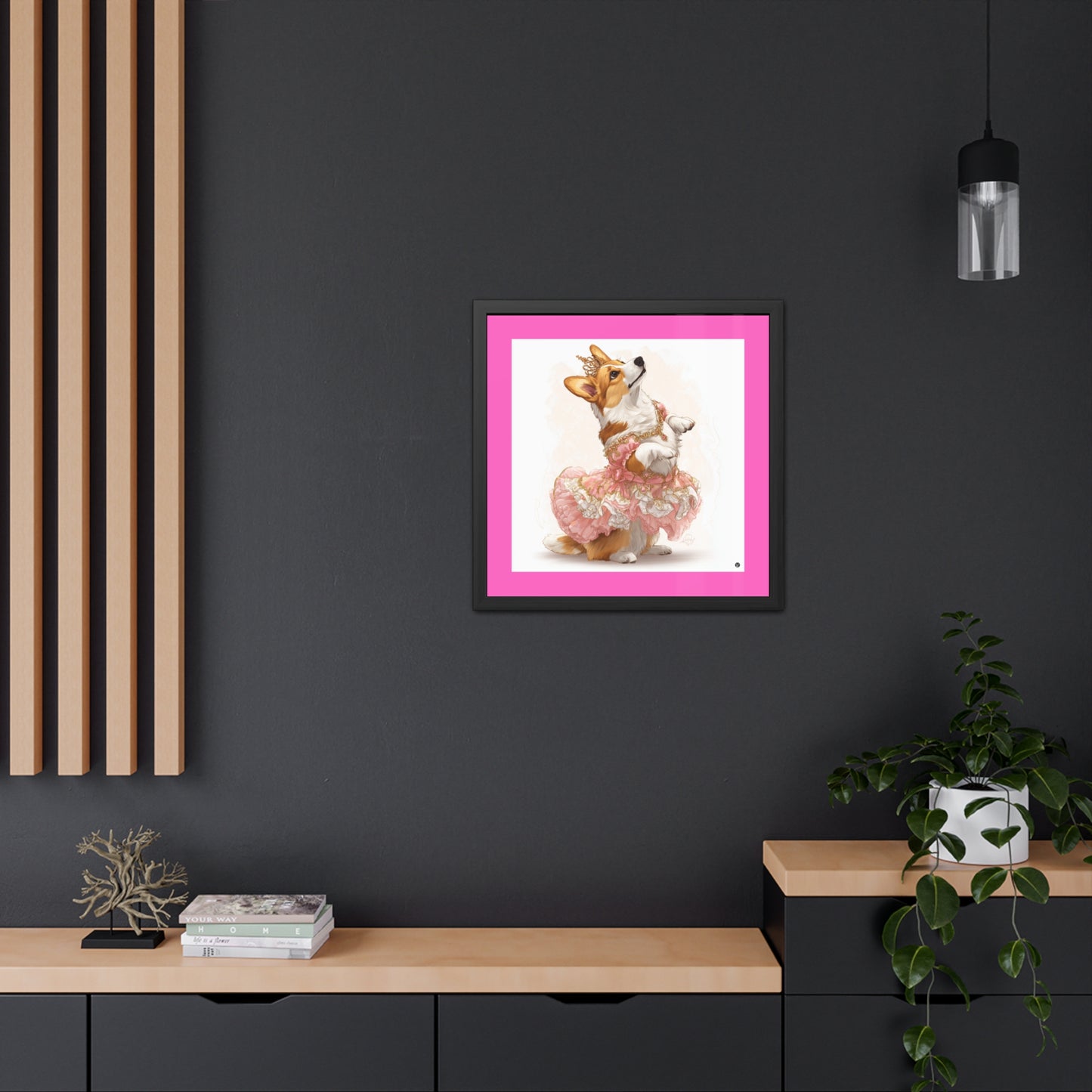 Impression encadrée Princess Corgi