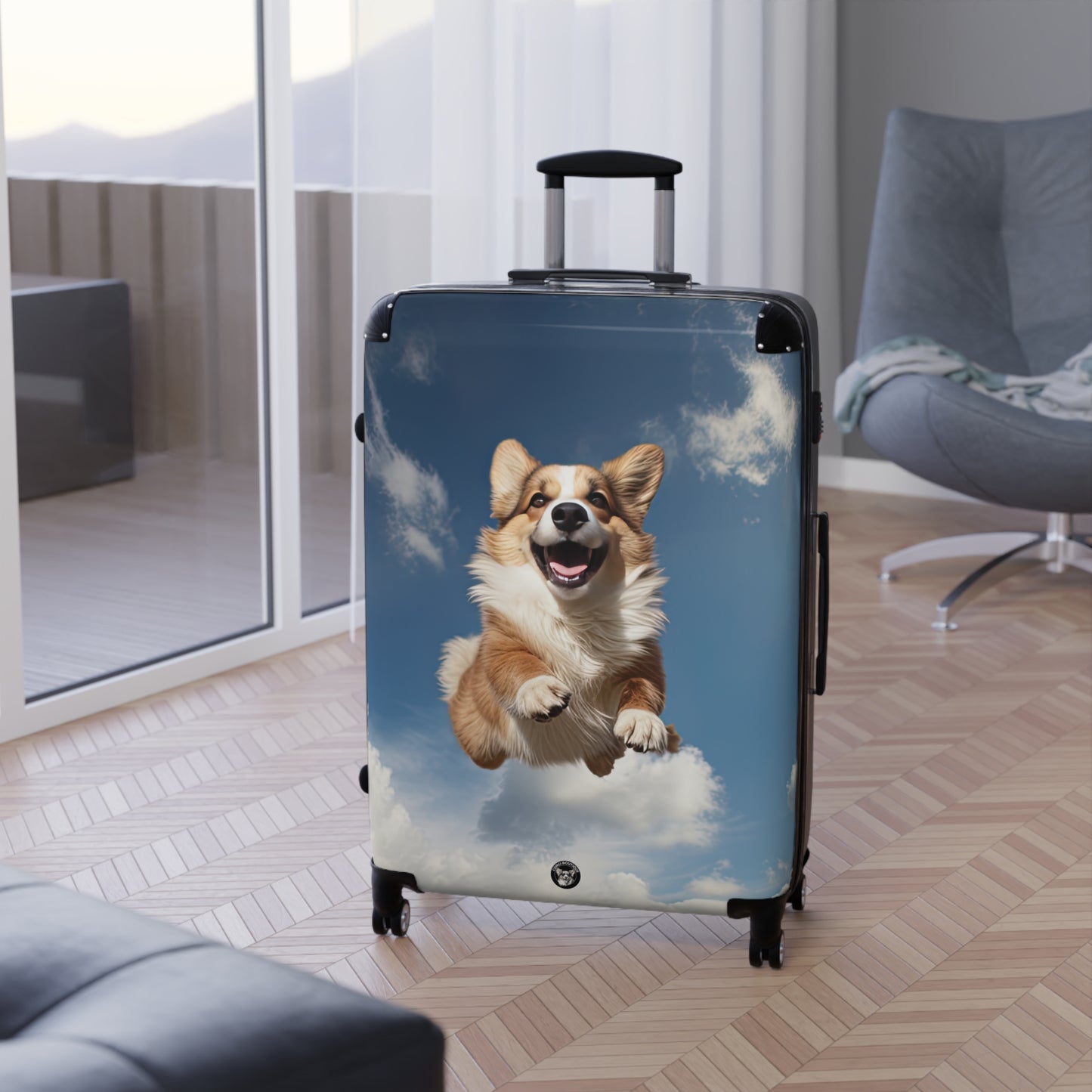 Super Corgi In The Sky Travel Suitcases – Flying Corgi Rolling Luggage