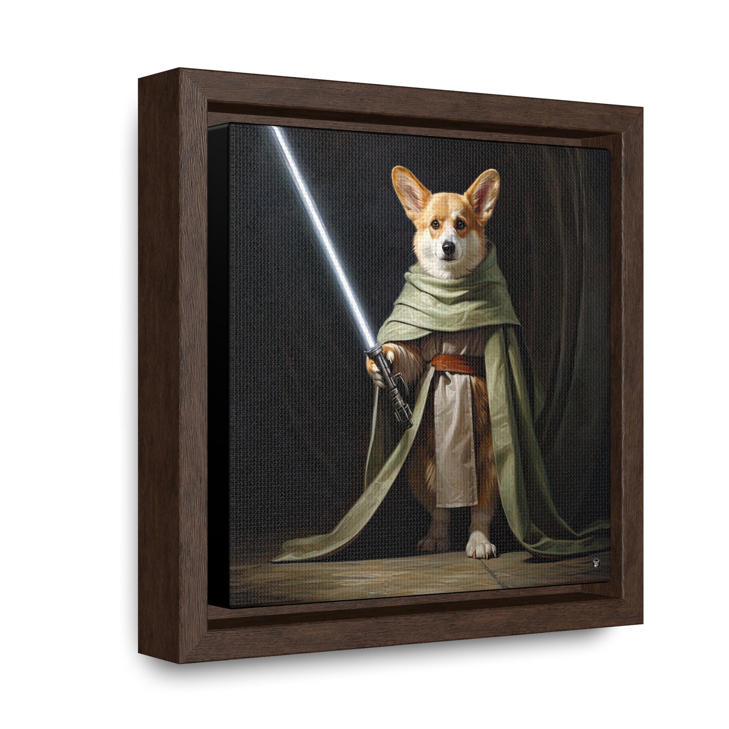 Jedi Corgi - Framed on Canvas