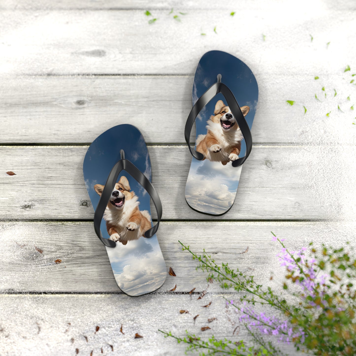 Super Corgi Flip-Flops