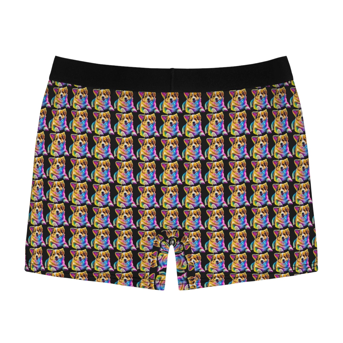 Colorful Corgi Mosaic Boxer Briefs