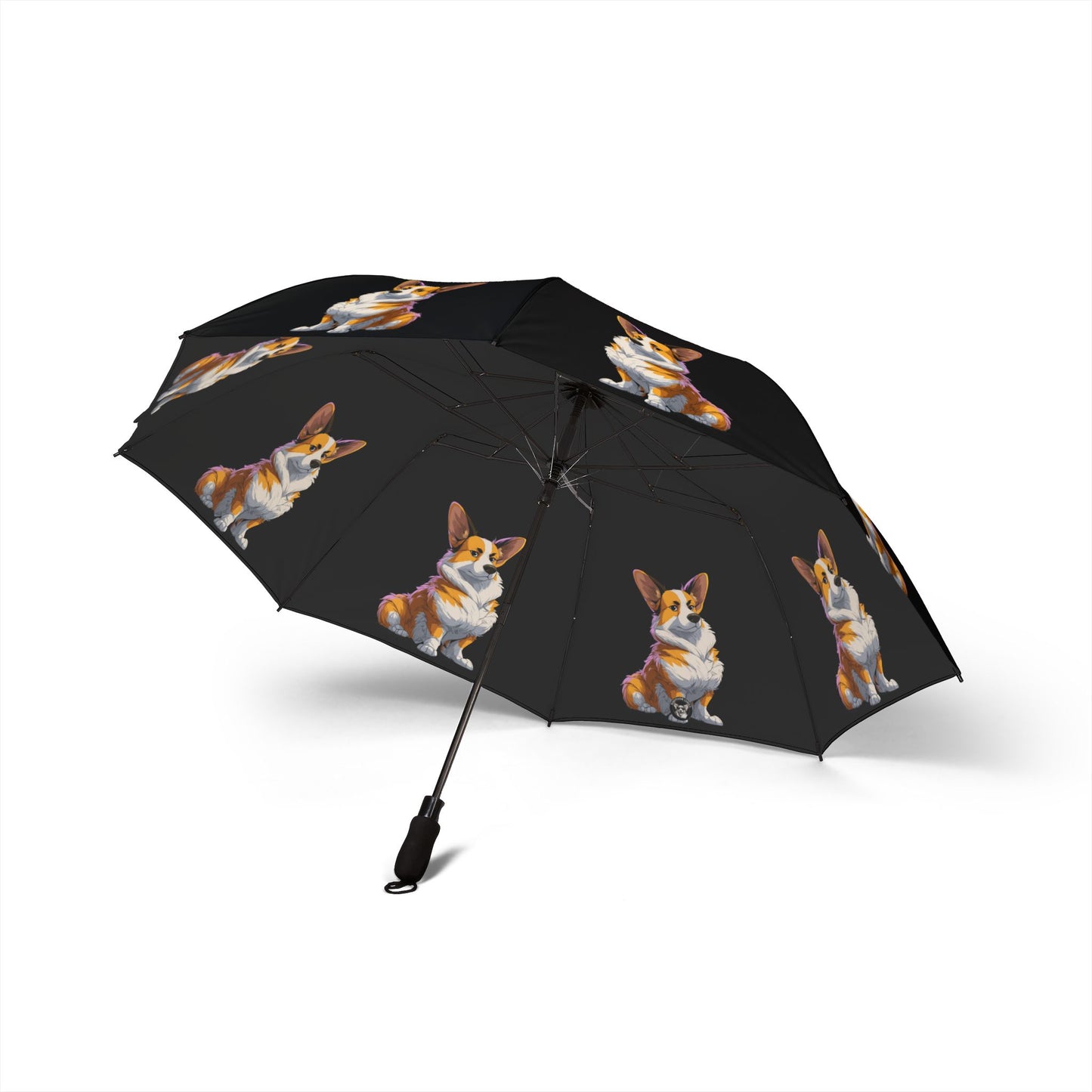 Boss Dog Corgi Compact Foldable Black Umbrella