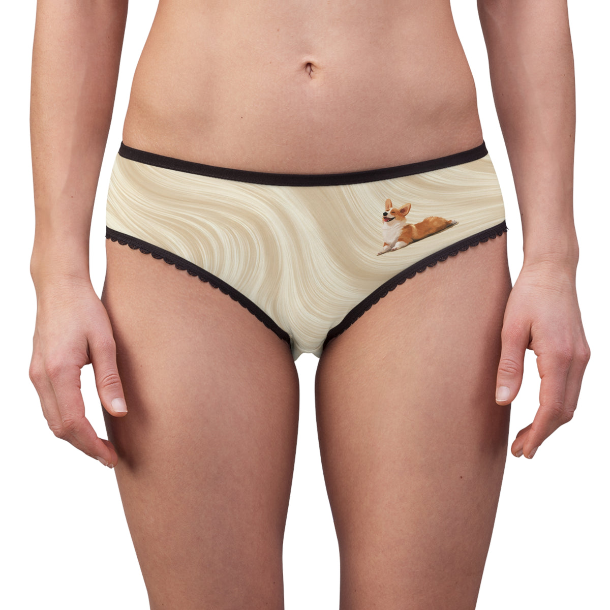 Giddy Sploot Panties - Creamy Champagne Corgi Undies
