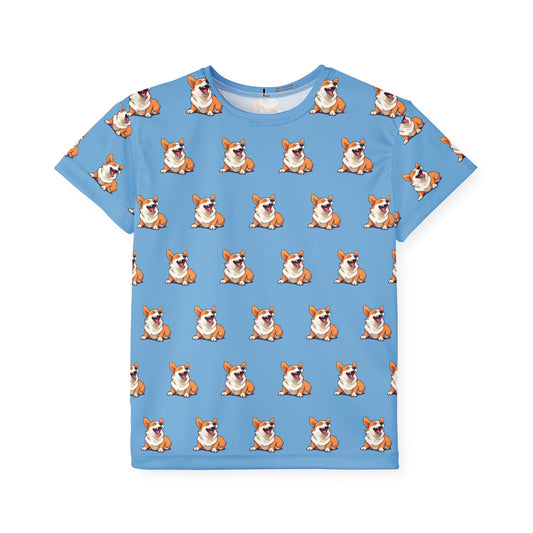 Comical Corgi Kid's Sports Tee