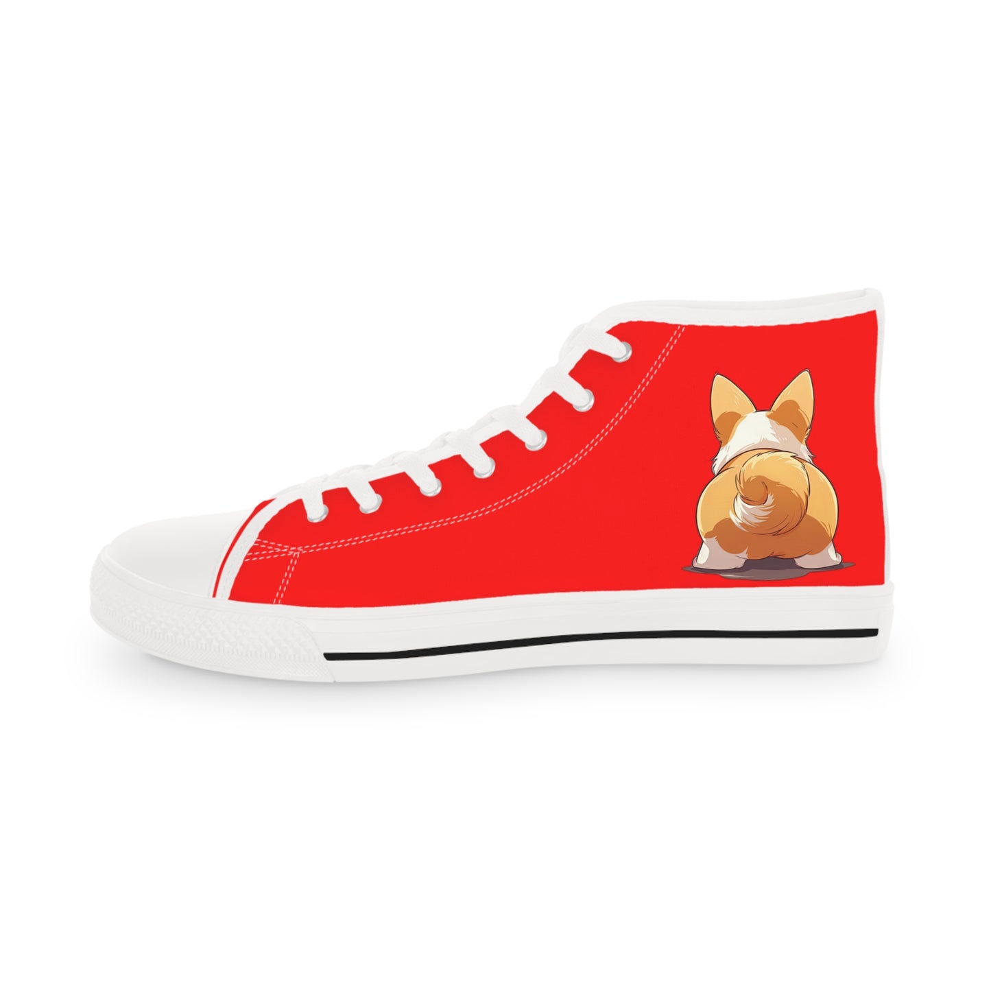 Booty Call Corgi Pop Art Men's High Top Casual Red Canvas Sneakers