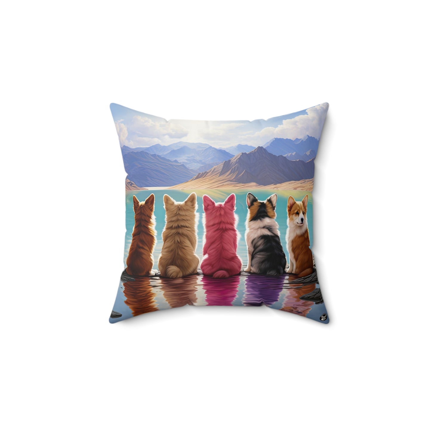 Corgi Lake - Throw Pillow