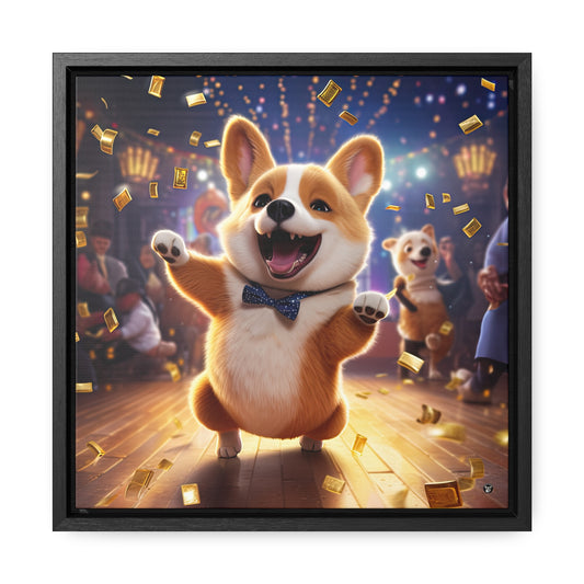 Boogaloo Corgi - Framed on Canvas