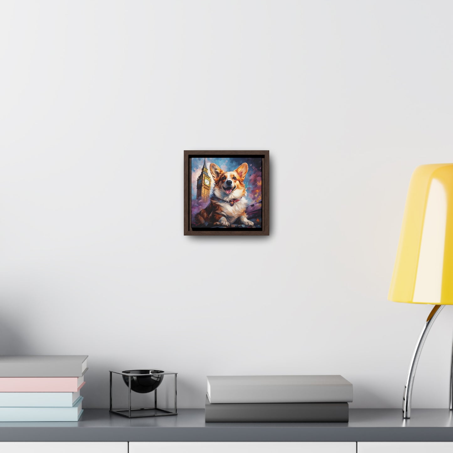 Corgi and Ben - Framed on Canvas