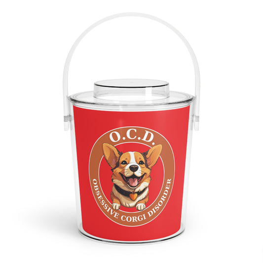 O.C.D. Obsessive Corgi Disorder - Ice Bucket with Tongs