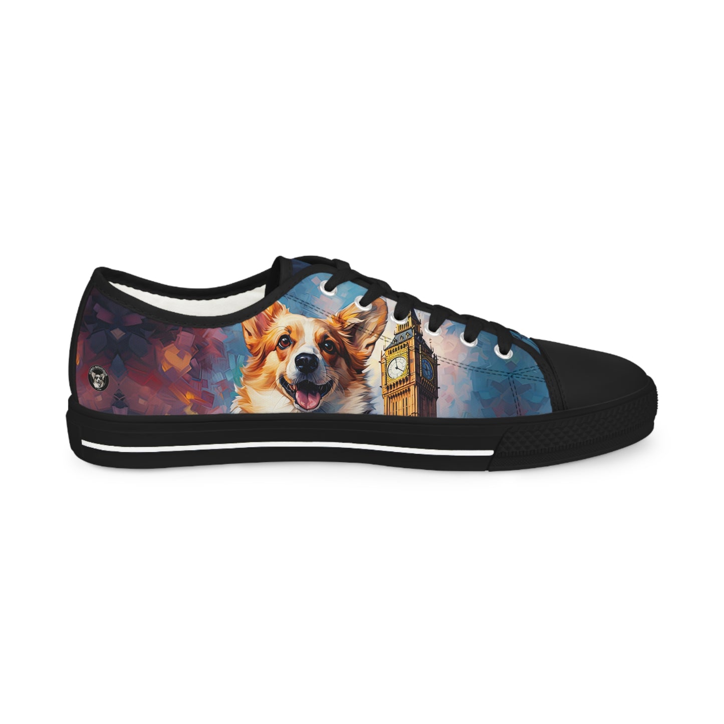 Corgi & Ben London Themed Men's Low-Top Casual Canvas Sneakers