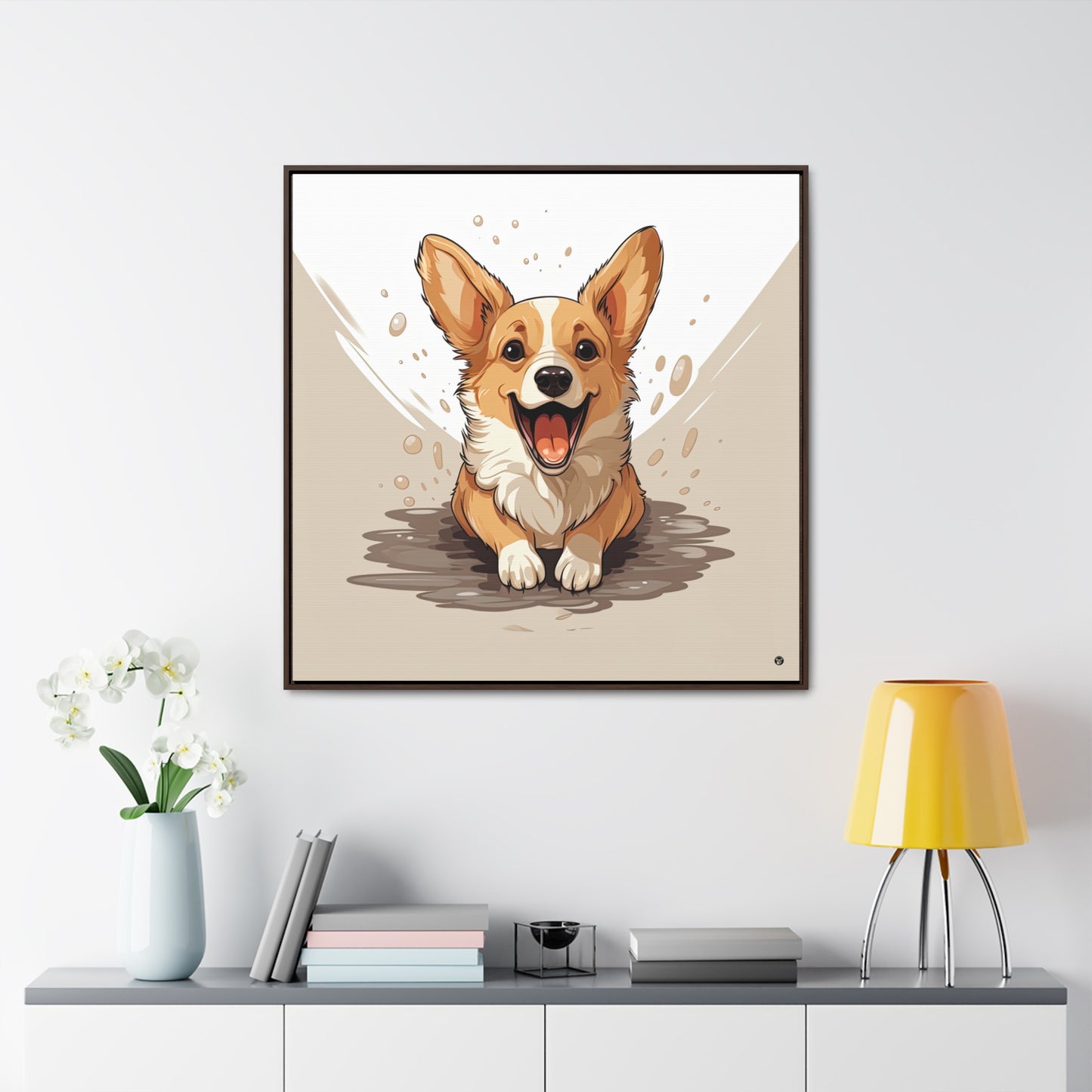 Corgi Cuteness - Framed on Canvas