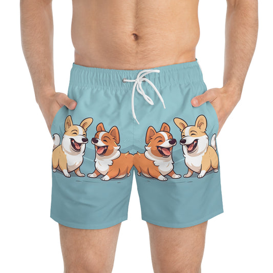 Corgi Couple - Swim Trunks