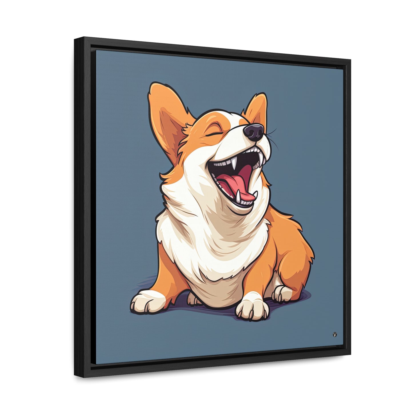 Comical Corgi - Framed on Canvas