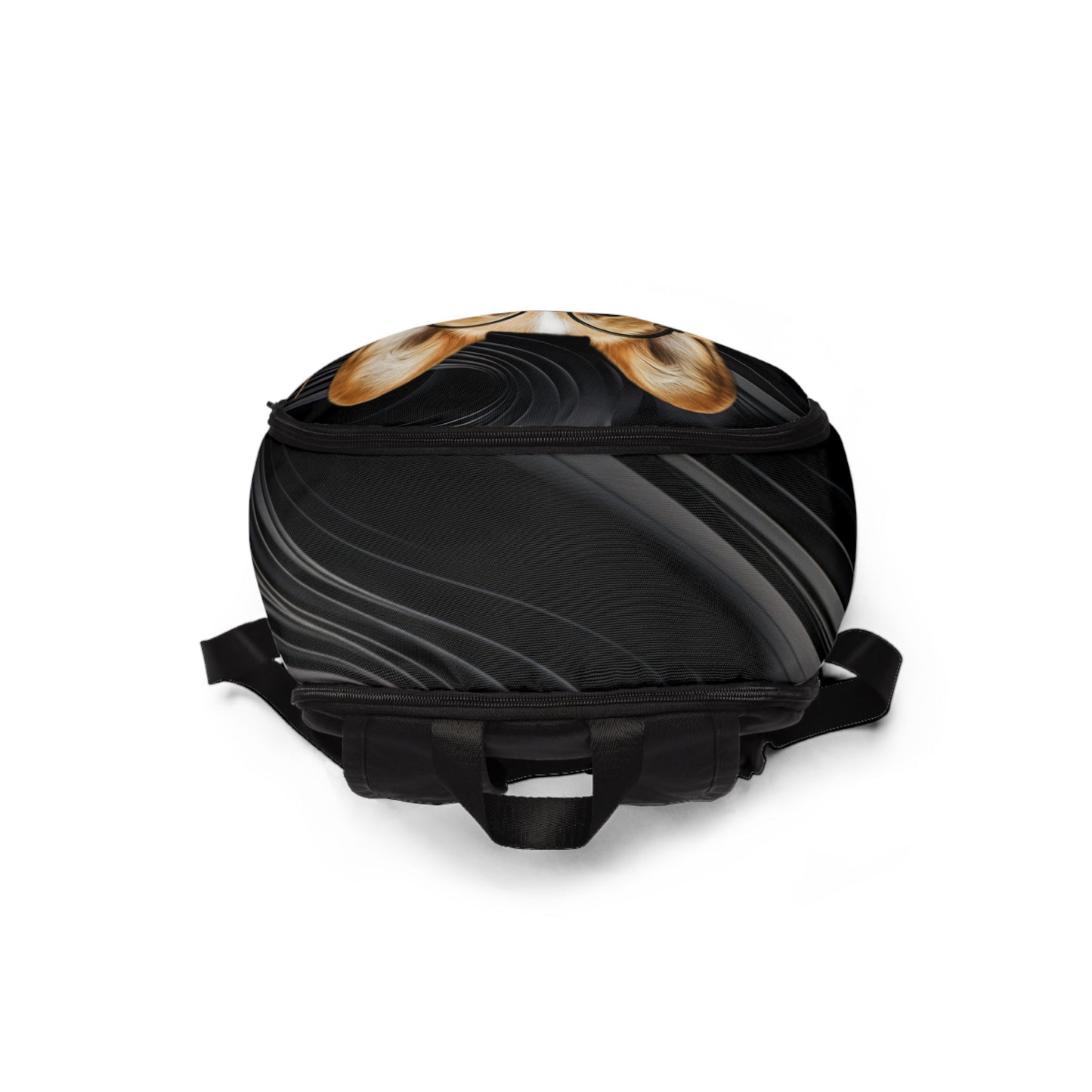 Corgi Potter Magic Wand Backpack — Black Swirl Corgi Rucksack