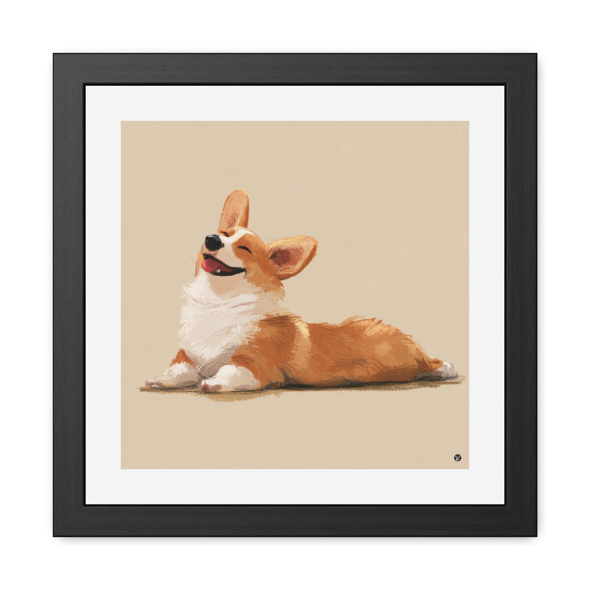 Giddy Sploot  - Happy Corgi Exclusive Framed Print