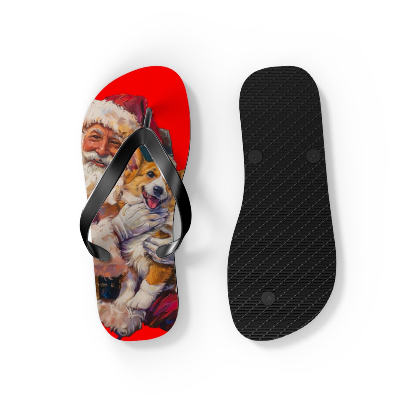 Christmas Corgi Flip-Flops