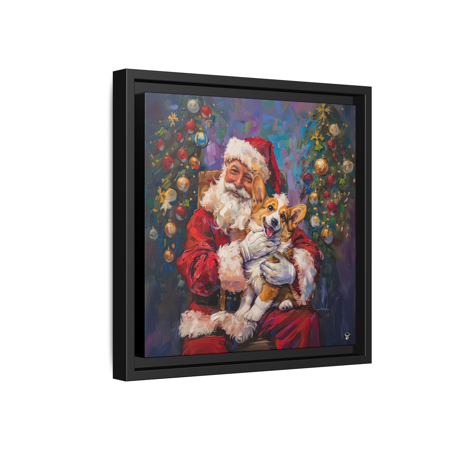 Christmas Corgi on Canvas