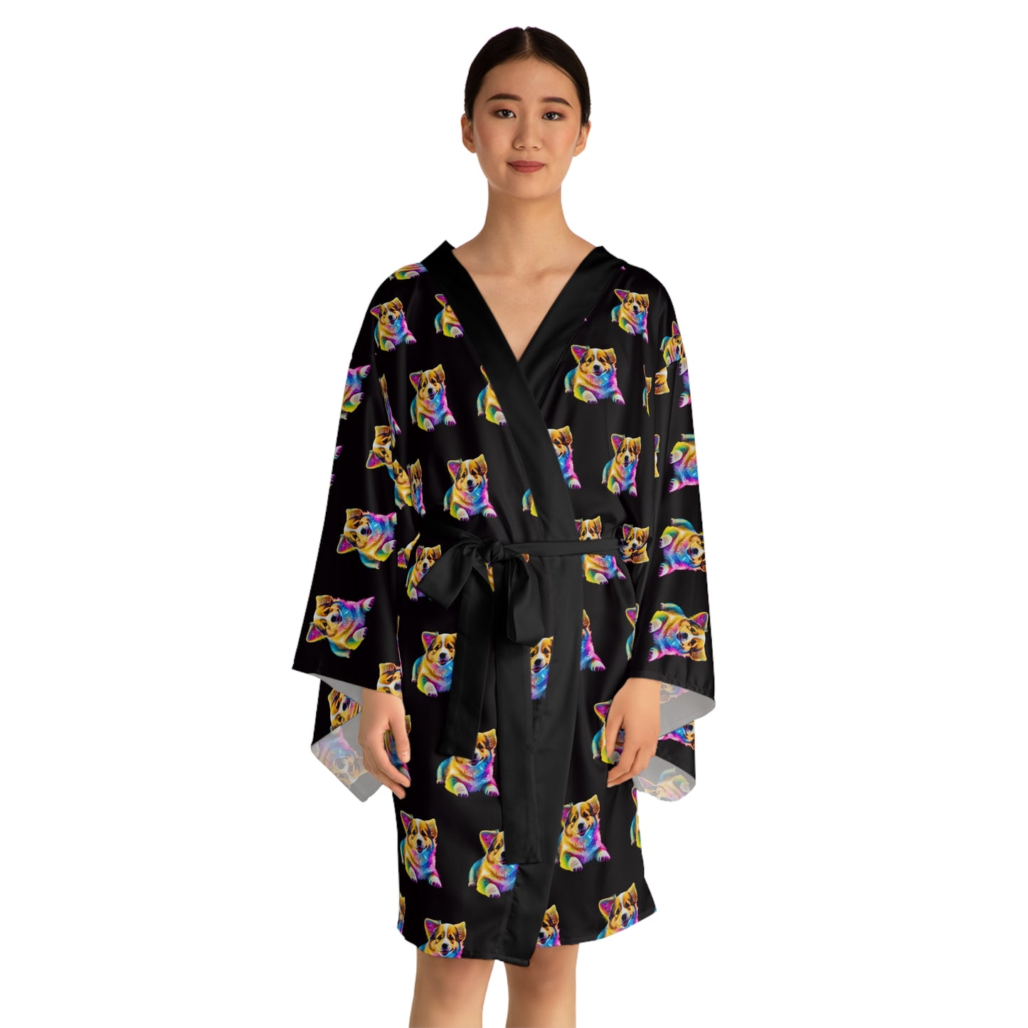 Colorful Corgi Kimono Robe