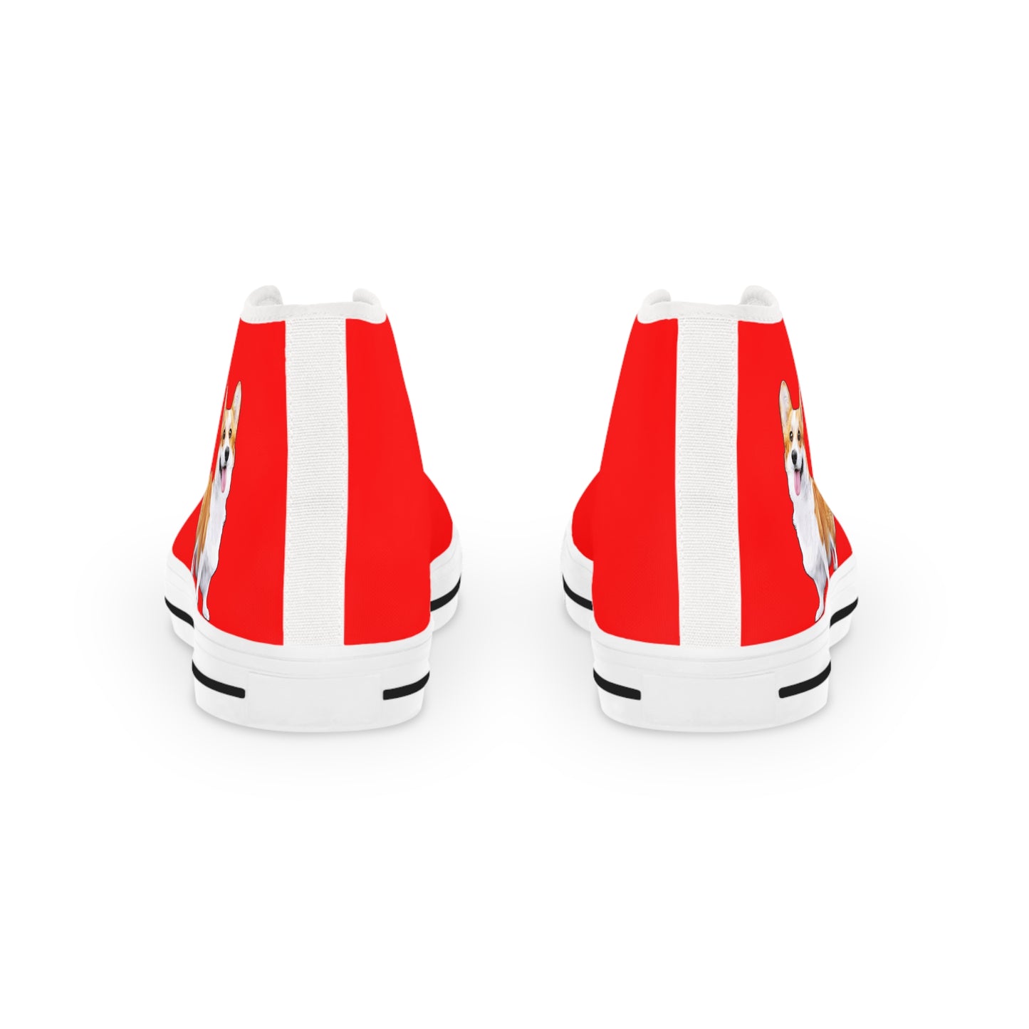 Best in Show Classic Corgi Portrait Men's High Top Sneakers on Red Canvas
