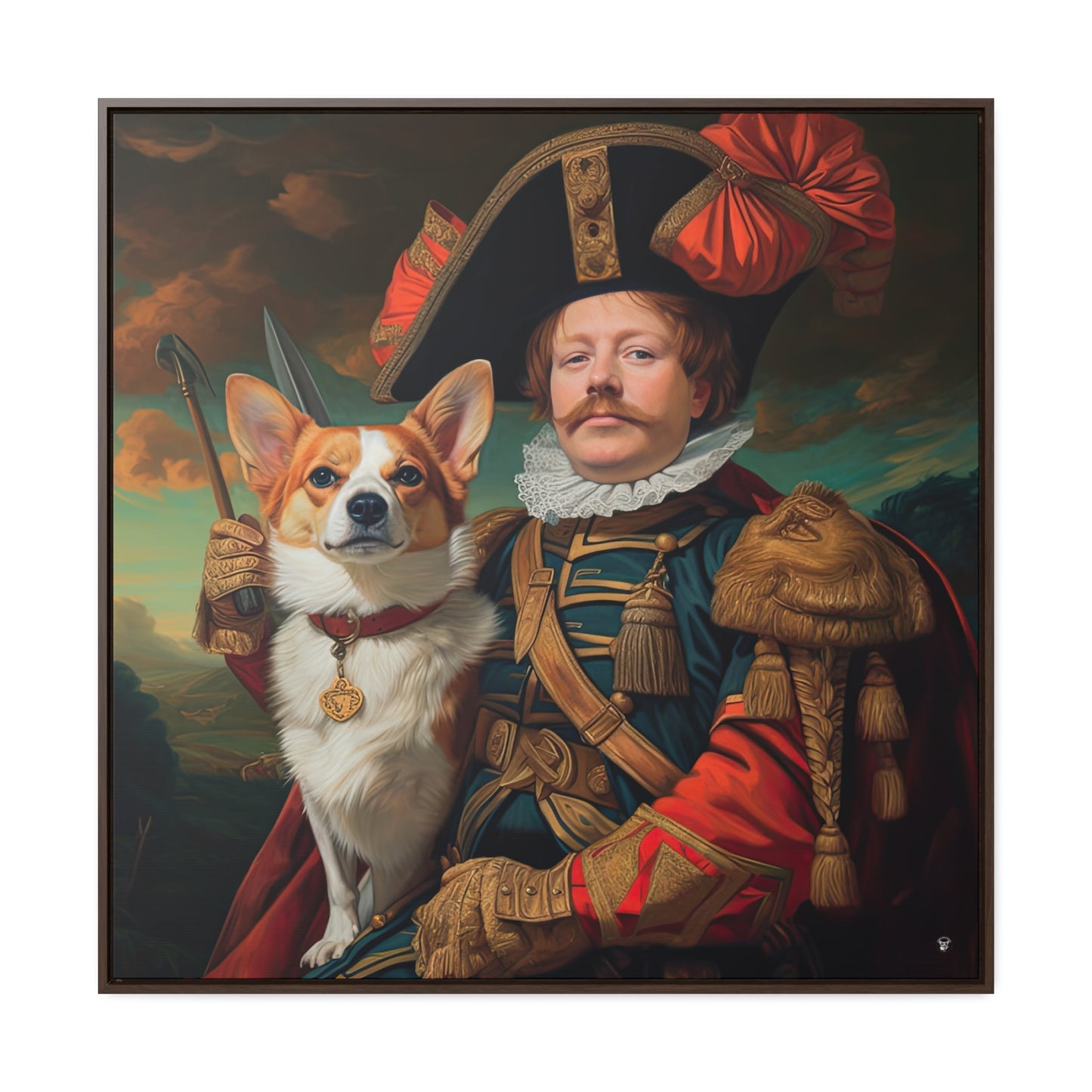 First Royal Corgi - Framed on Canvas