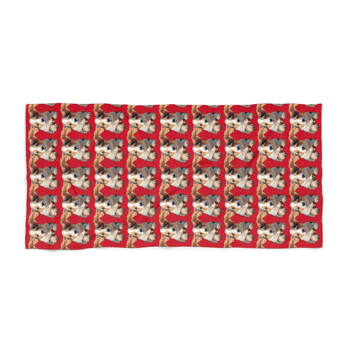 Puppy Portrait Mosaic - Beach Towel