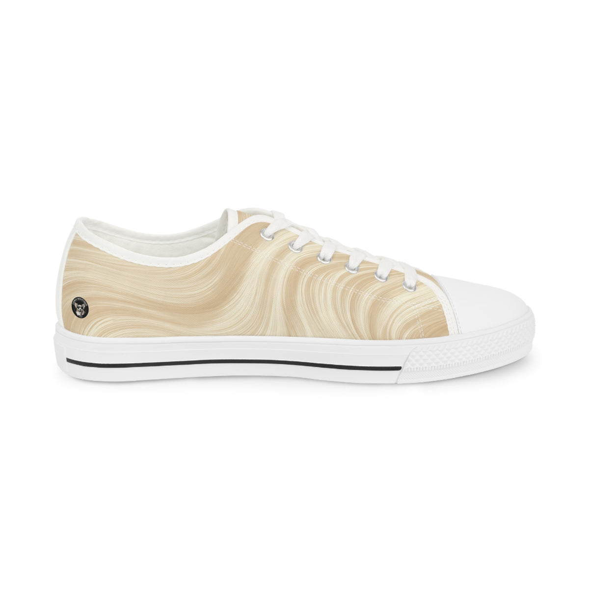Giddy Sploot Men's Low Top Casual Creamy Champagne Canvas Corgi Sneakers