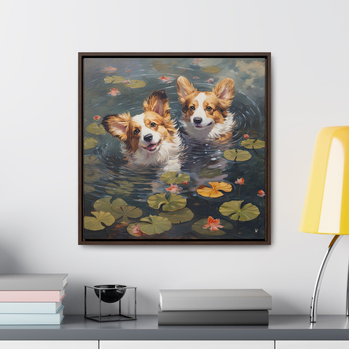 Pond Pups - Framed on Canvas