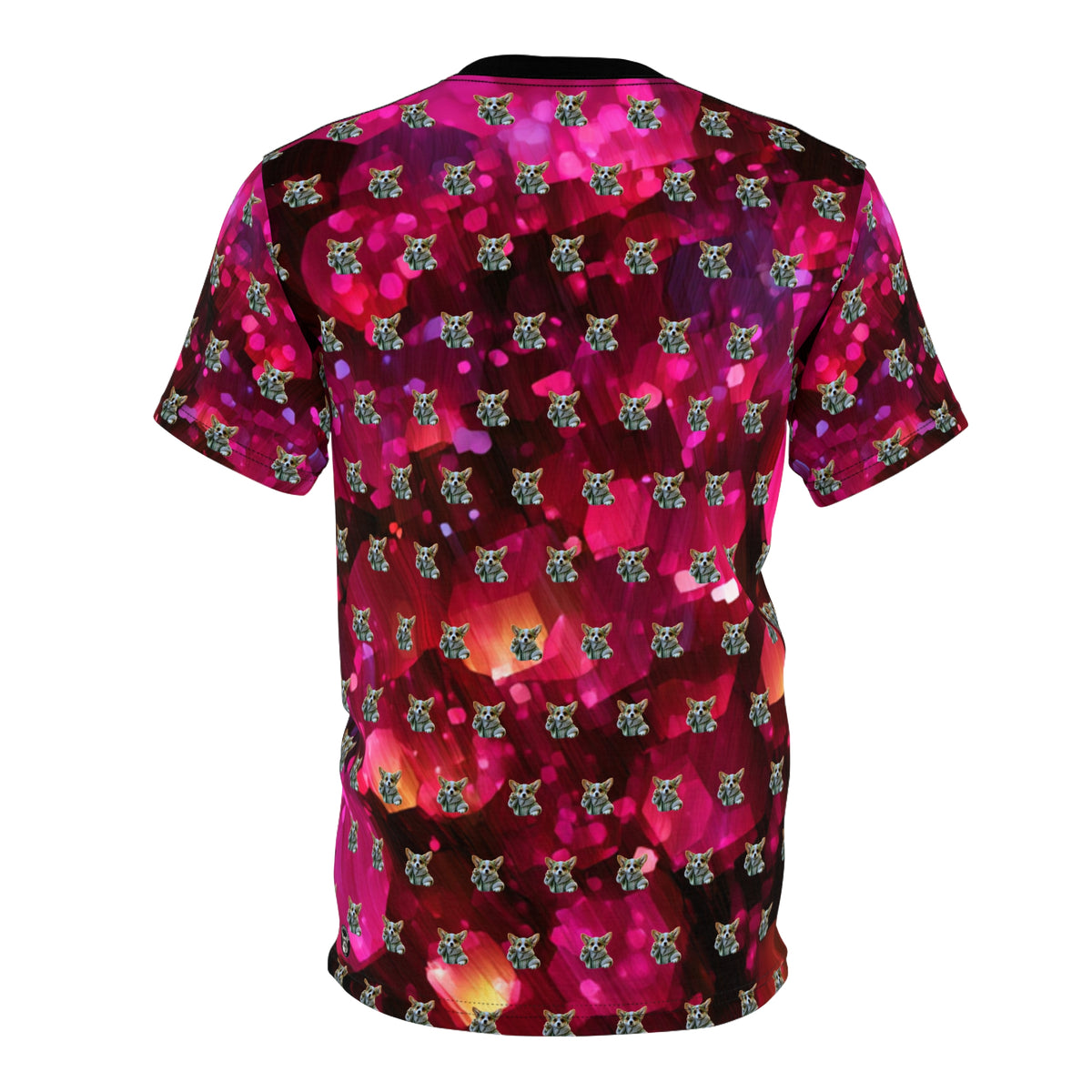 Baby Corgi Star Warrior Unisex Bold Fashion Tee — Galaxy Glitter Graphic Shirt (Part of the Star Fighter Collection)