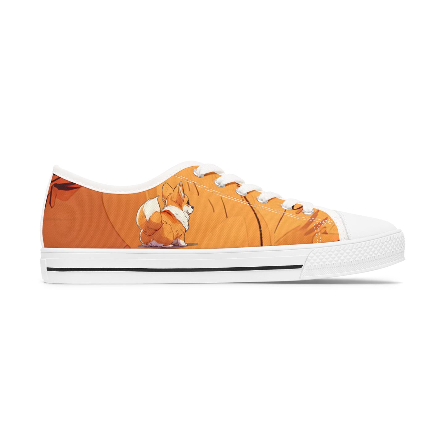 Cutie Patootie Women's Low Top Sneakers — Autumn Orange Canvas Casual Shoes
