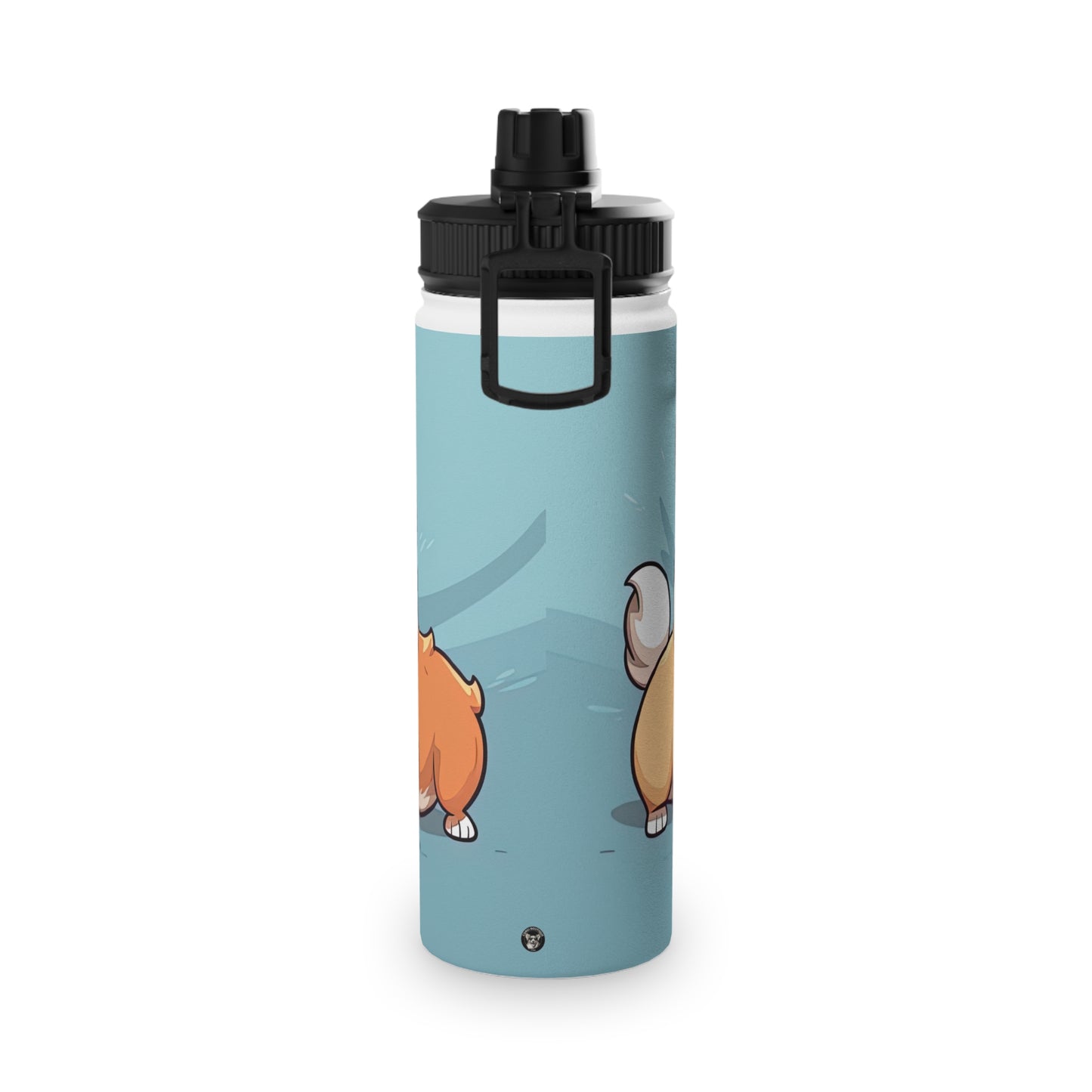 Corgi Couple - Water Bottle with Sport Lid