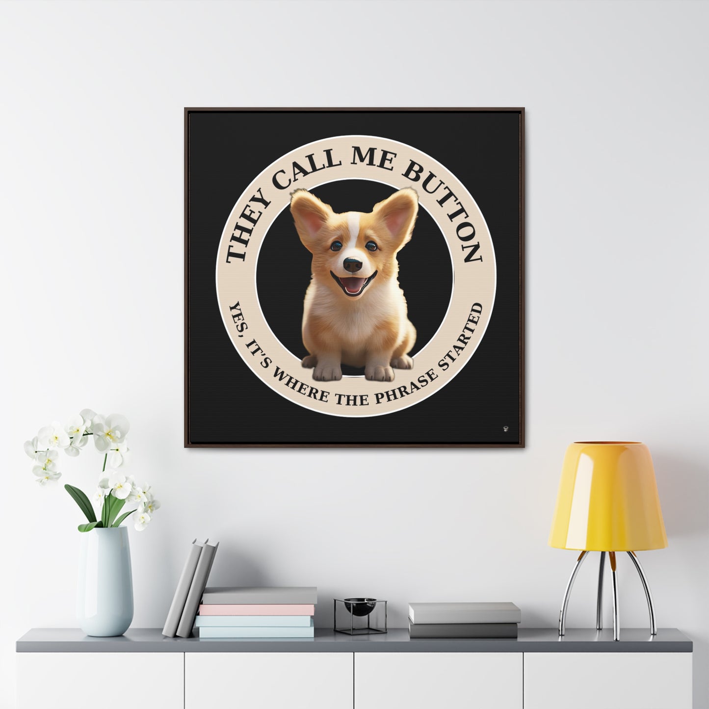 Cute as a Button - Framed on Canvas