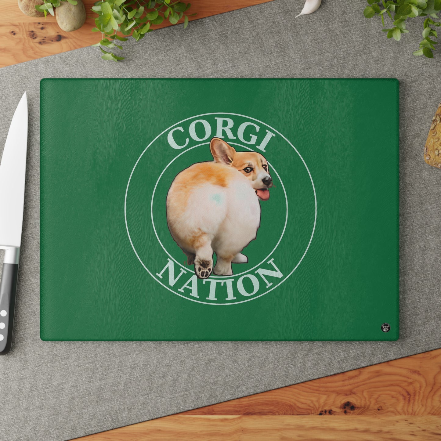 Corgi Nation - Glass Cutting Board