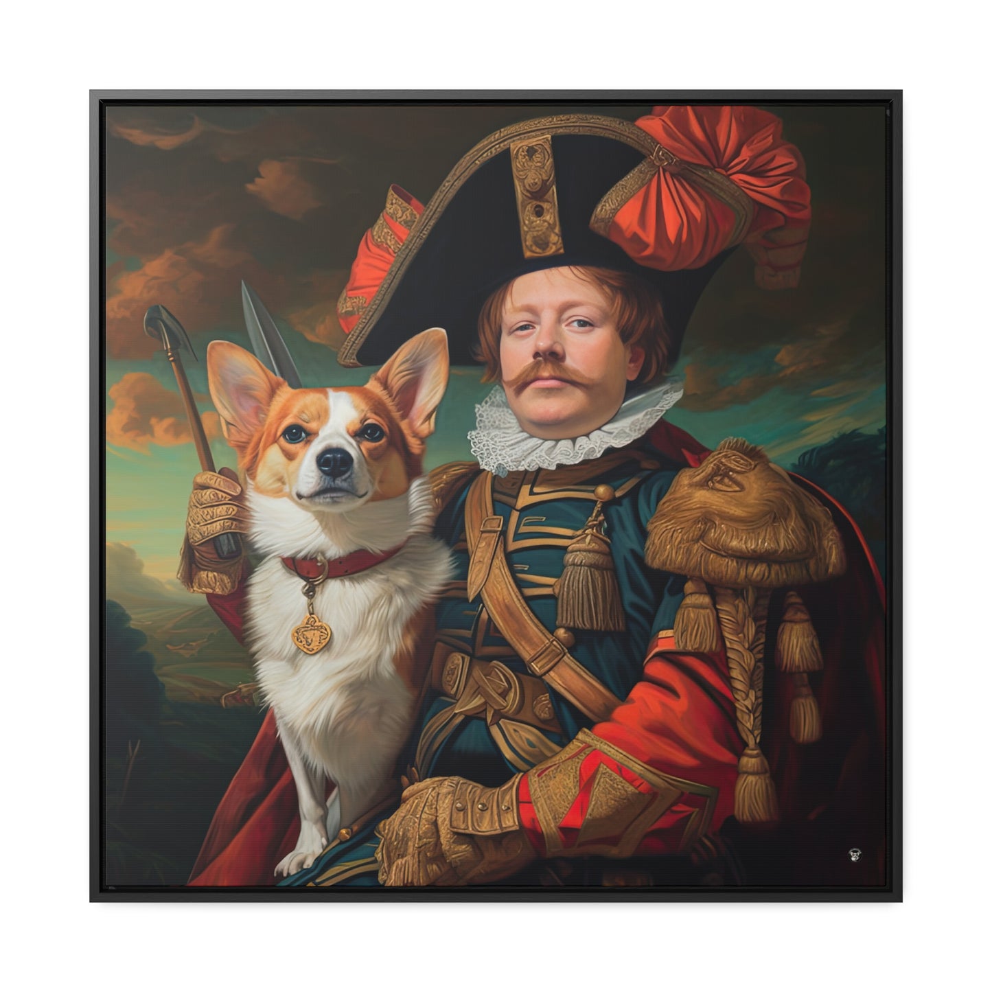 First Royal Corgi - Framed on Canvas