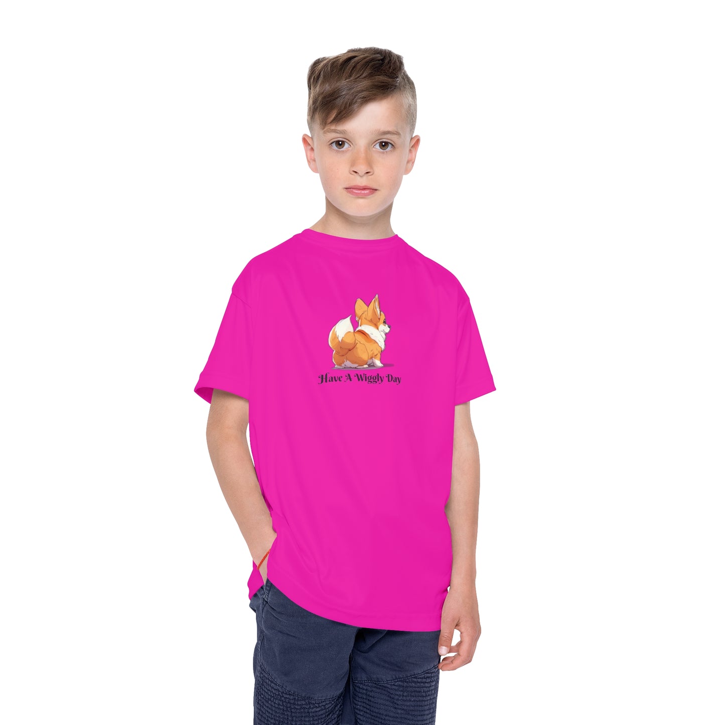 T-shirt de sport pour enfant Have a Wiggly Day rose