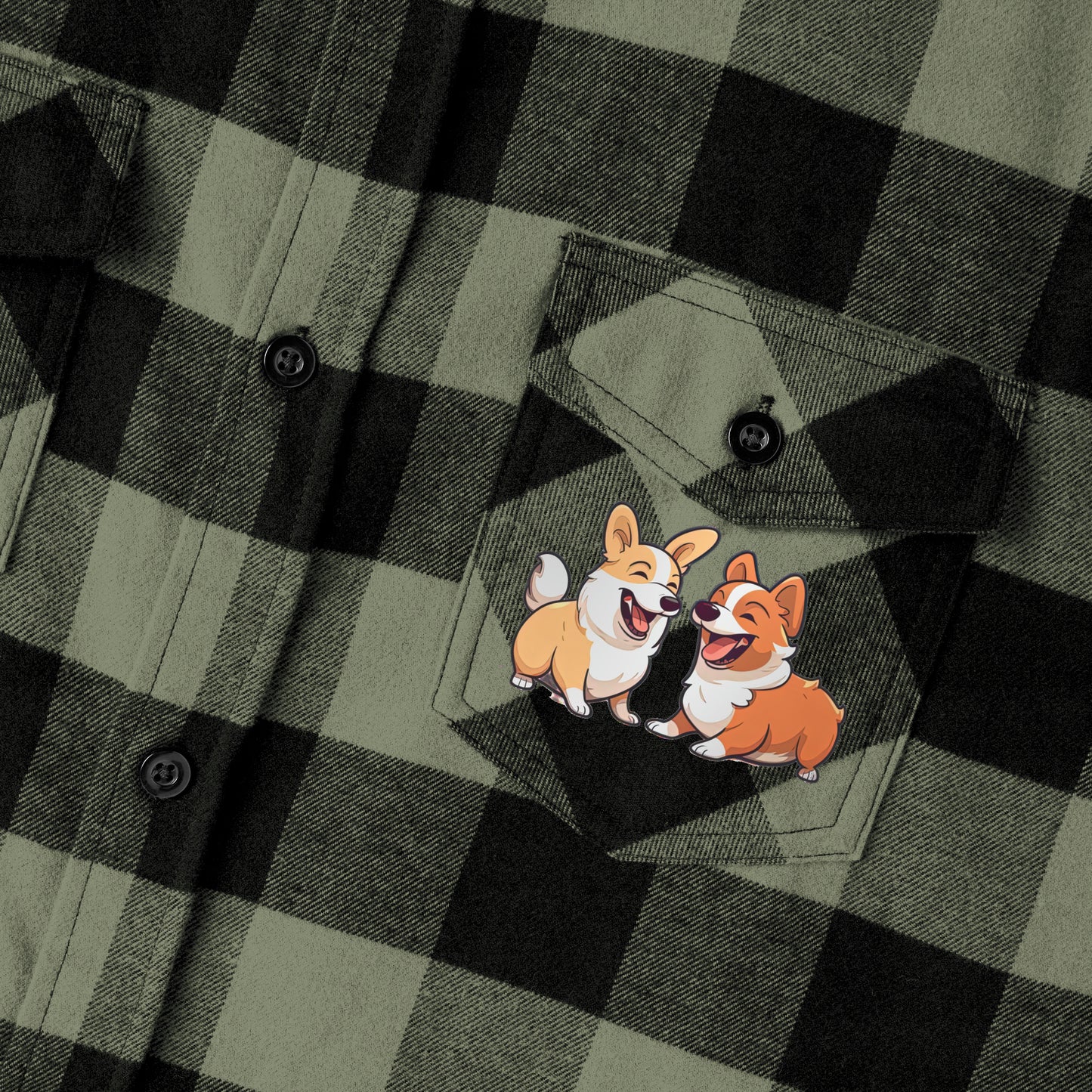 Corgi Couple - Flannel Shirt