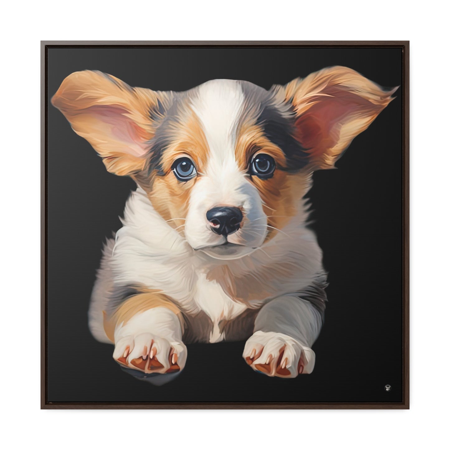 Puppy Portrait - Framed on Canvas