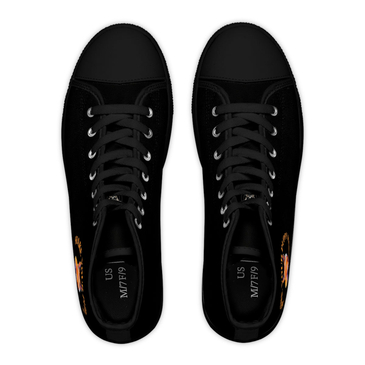 Shake Your Puppy Maker Women's High Top Casual Black Canvas Sneakers