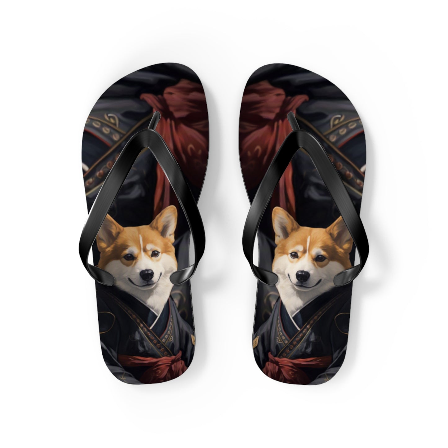 Ninja Corgi Flip-Flops
