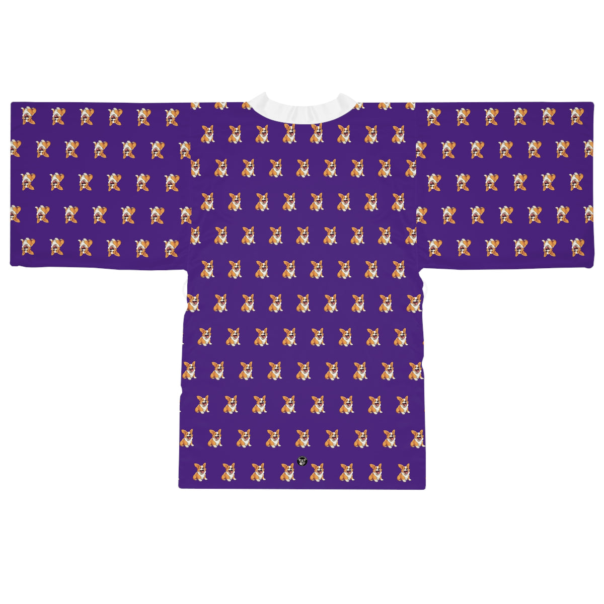 Jolly Jiggling Animated Corgi Repeater Pattern Kimono Robe