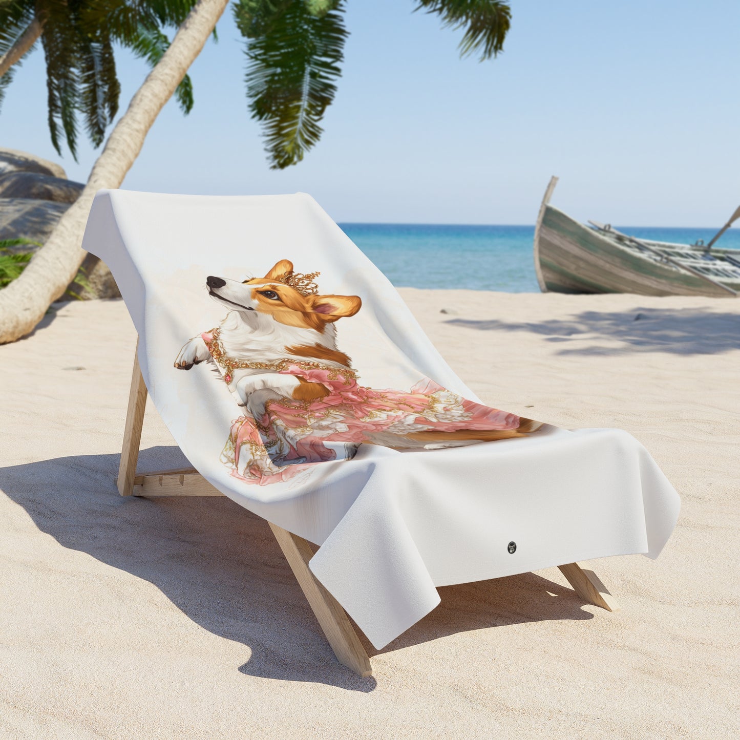 Princess Corgi Beach Towel