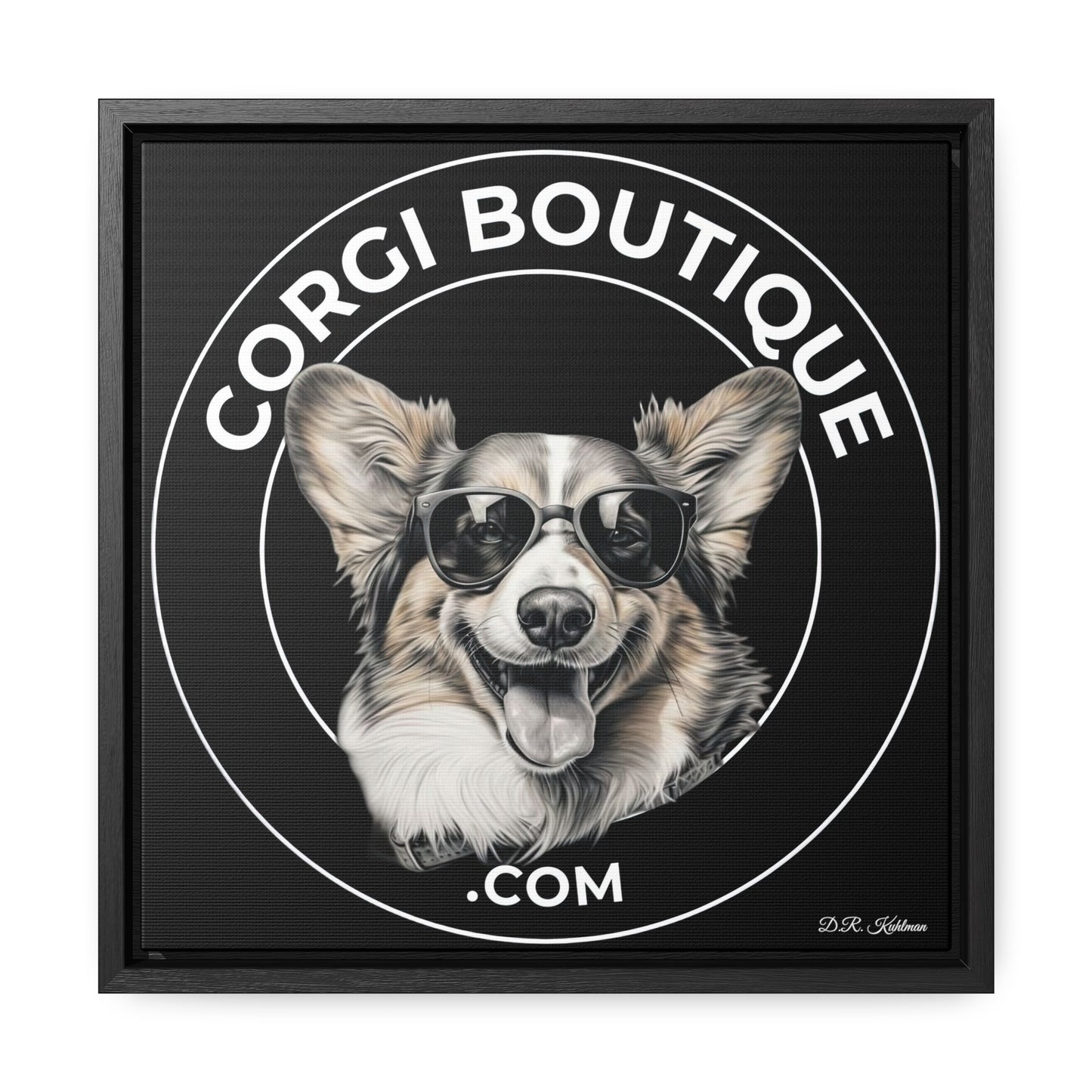 Corgi Boutique - Framed on Canvas