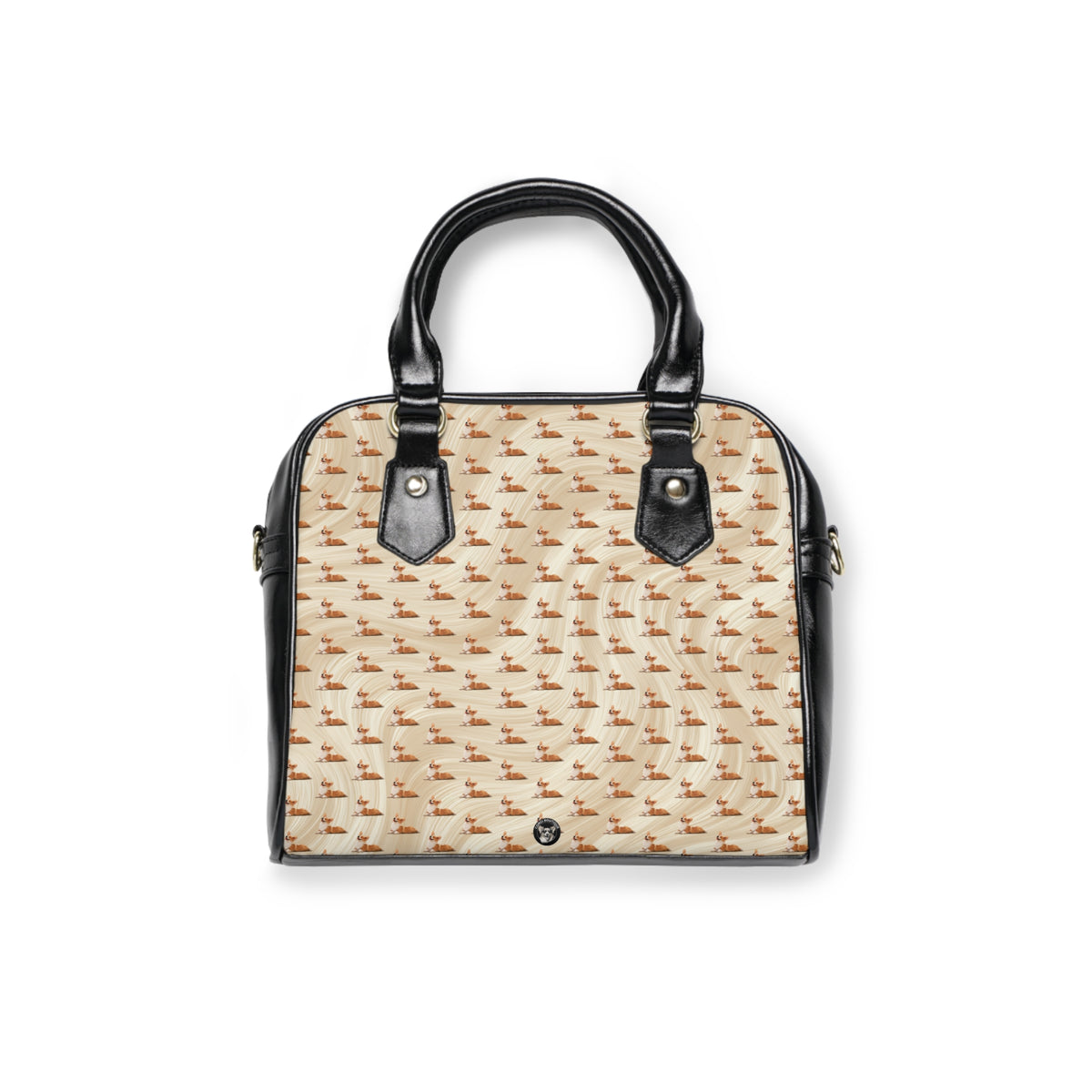 Giddy Sploot Corgi Creamy Champagne Shoulder Handbag