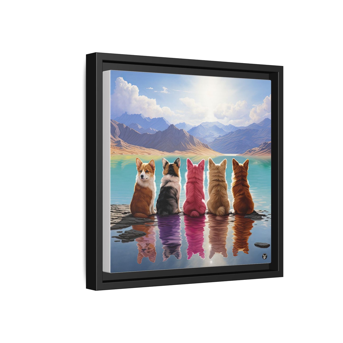 Corgi Lake on Canvas