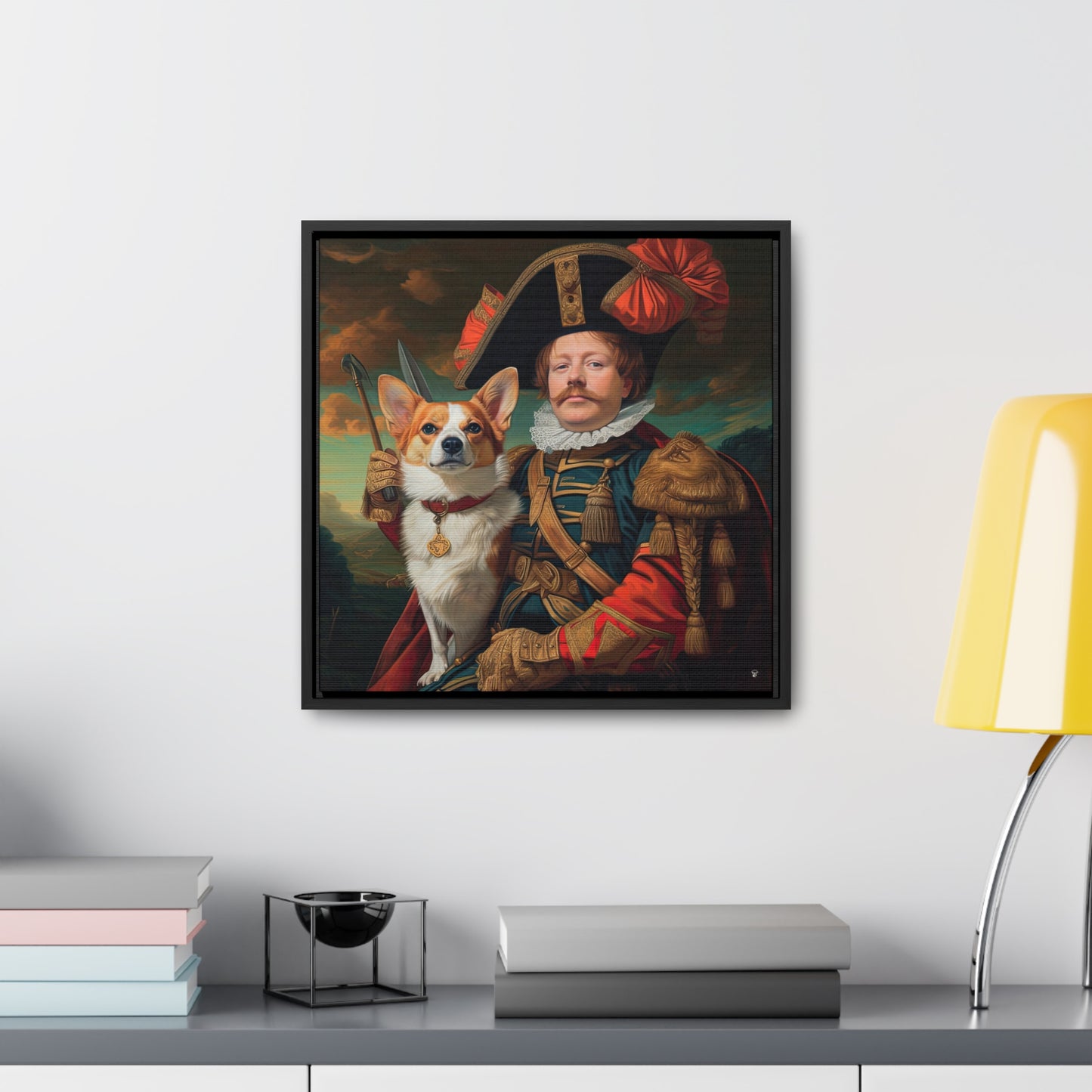 First Royal Corgi - Framed on Canvas