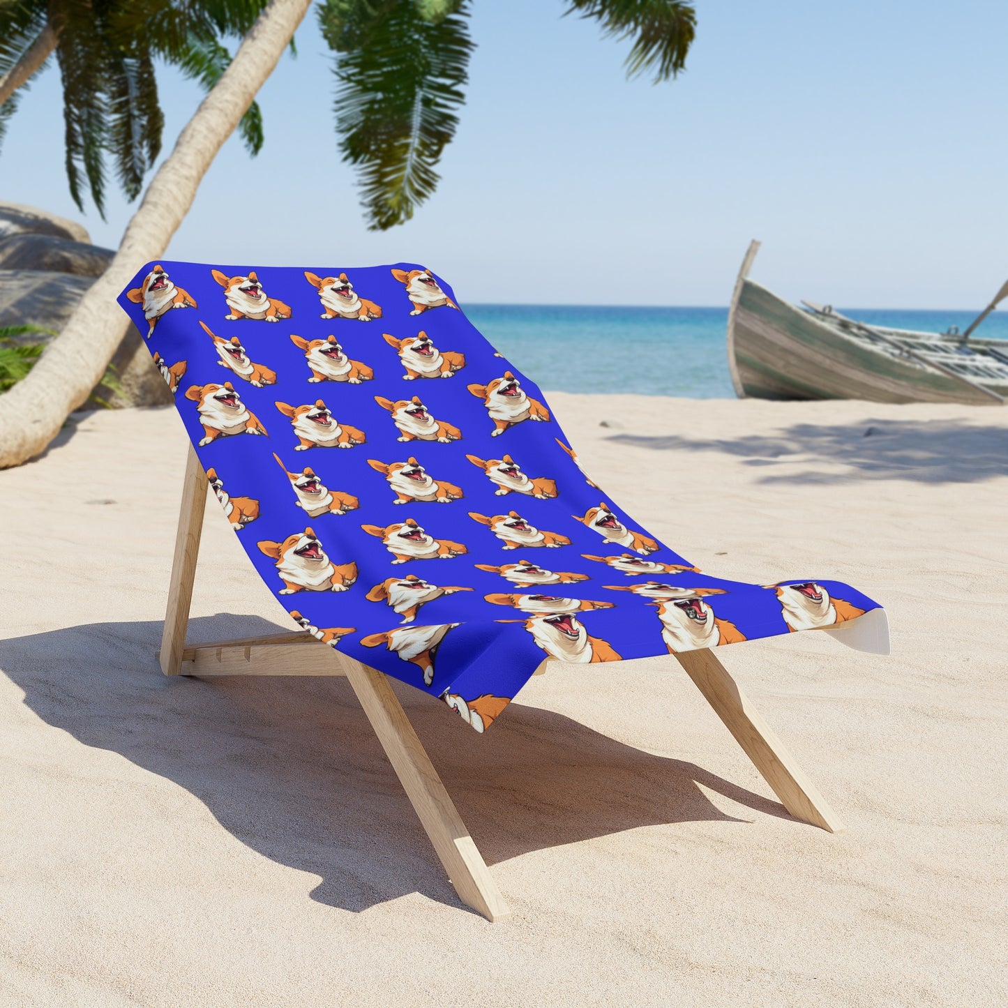 Comical Corgi Beach Towel