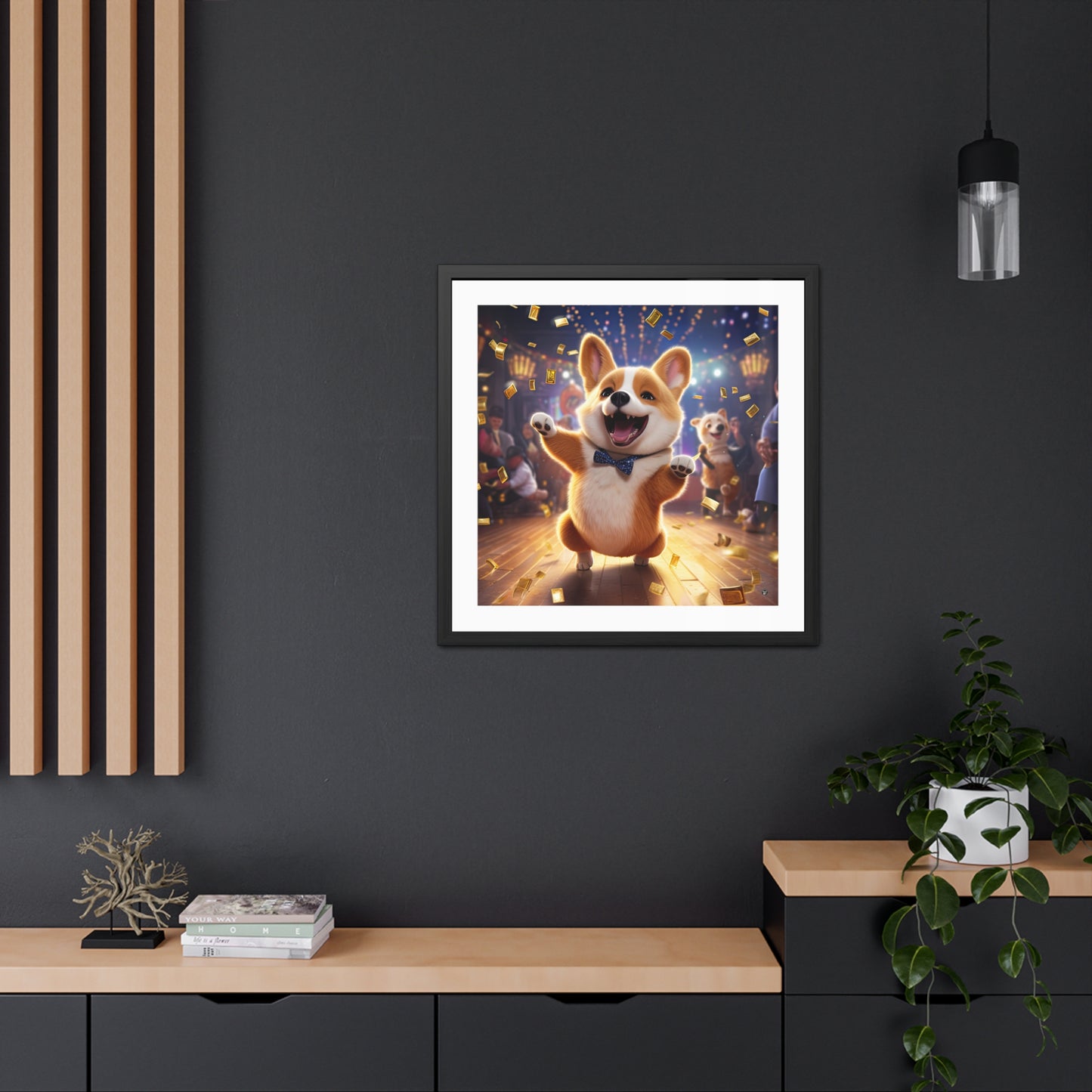 Boogaloo Corgi - Framed Print