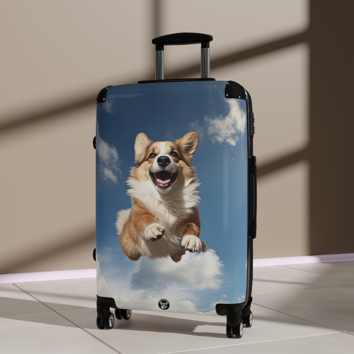 Super Corgi In The Sky Travel Suitcases – Flying Corgi Rolling Luggage