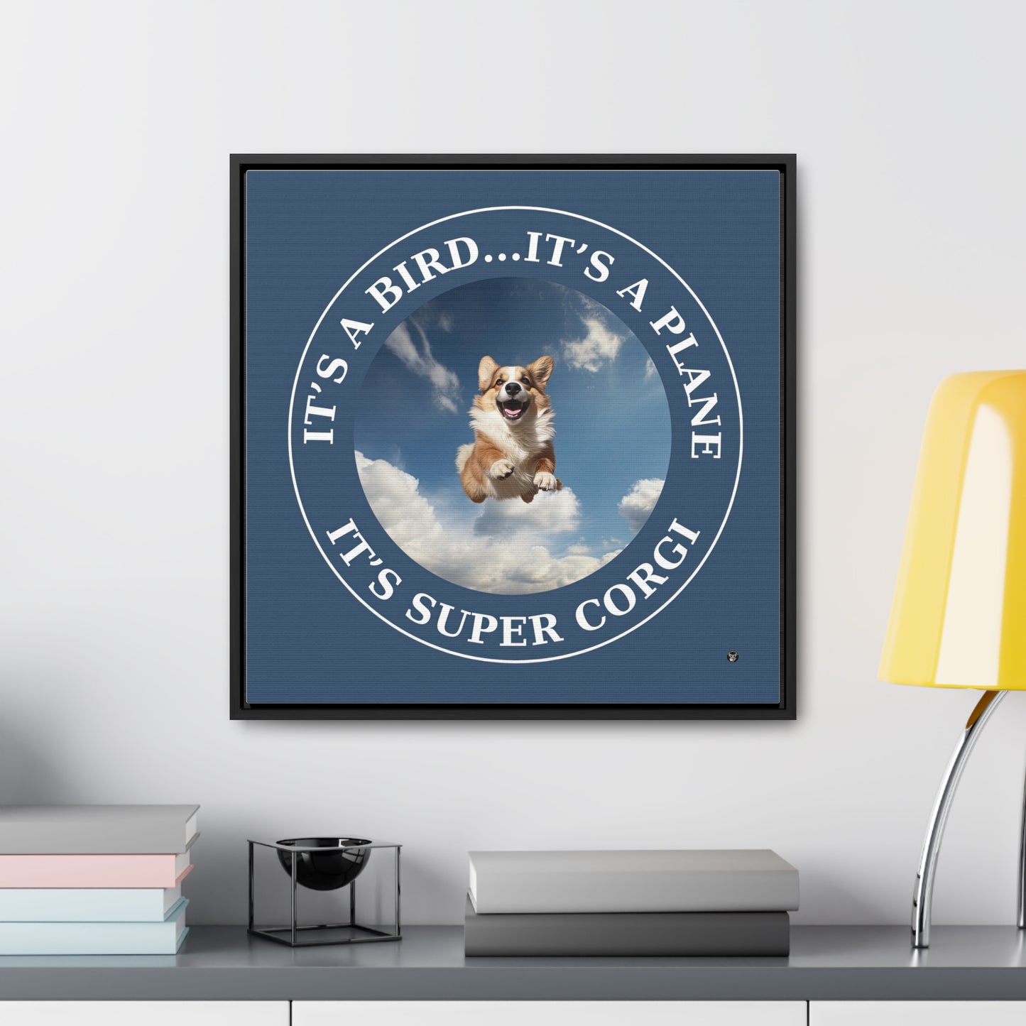 Super Corgi - Framed on Canvas