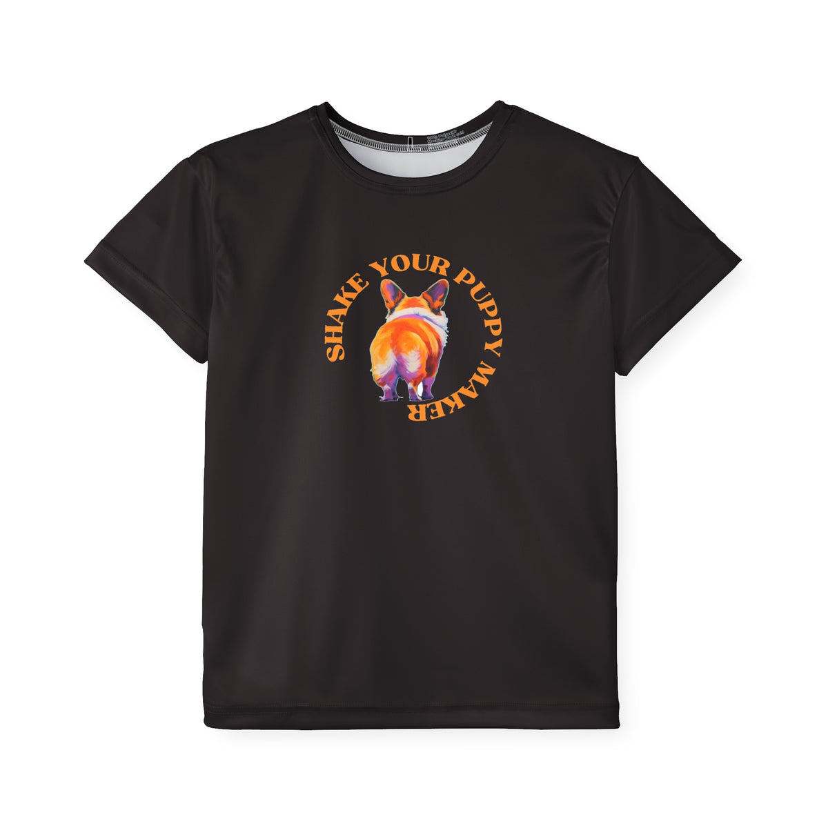 Shake Your Puppy Maker Kid's Black Sports Tee