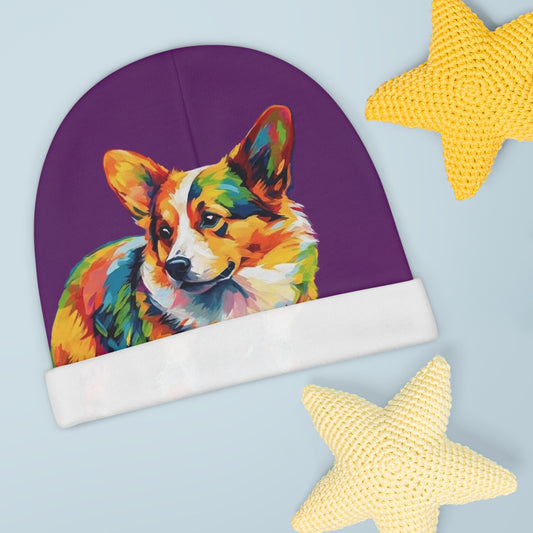 Scouter Corgi Watercolor Baby Beanie